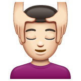 男士按摩：浅肤色emoji素材一 160x160像素