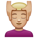 男士按摩：中浅肤色emoji素材一 160x160像素