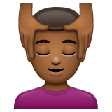 男士按摩：中黑肤色emoji素材一 160x160像素