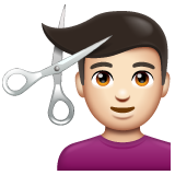 男士理发：浅肤色emoji素材一 160x160像素