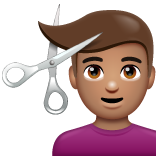 男士理发：中等肤色emoji素材一 160x160像素
