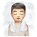 在潮湿的房间里的男人：浅肤色emoji素材一 160x160像素