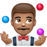 男子杂耍：中等肤色emoji素材一 160x160像素