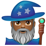 男法师：中黑肤色emoji素材一 160x160像素