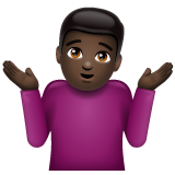 男人耸肩：深色肤色emoji素材一 160x160像素