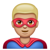 男超人：中浅肤色emoji素材一 160x160像素
