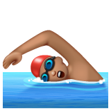 男子游泳：中等肤色emoji素材一 160x160像素