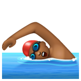 男子游泳：中黑肤色emoji素材一 160x160像素