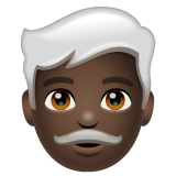 男士：深色肤色，白发emoji素材一 160x160像素