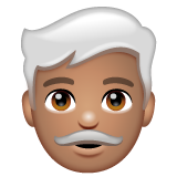 男士：中等肤色，白发emoji素材一 160x160像素