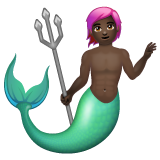 人鱼：深色肤色emoji素材一 160x160像素