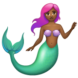 美人鱼：中等深色肤色emoji素材一 160x160像素