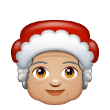 女圣诞老人:中等浅肤色emoji素材一 160x160像素