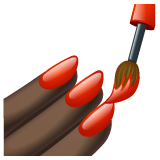 涂指甲油的手：深色肤色emoji素材一 160x160像素