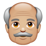 老人：中浅肤色emoji素材一 160x160像素