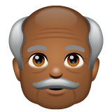 老人：中黑肤色emoji素材一 160x160像素