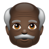 老人：深色肤色emoji素材一 160x160像素