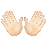 张开双手:浅肤色emoji素材一 160x160像素