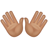 双手张开：中等肤色emoji素材一 160x160像素
