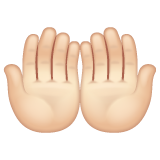 手掌向上：浅肤色emoji素材一 160x160像素