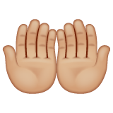 手掌向上：中等浅肤色emoji素材一 160x160像素