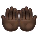 手掌向上：深色肤色emoji素材一 160x160像素