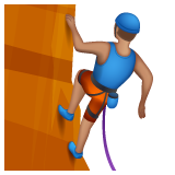 正在攀爬的人：中等肤色emoji素材一 160x160像素