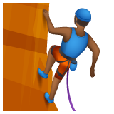 攀岩者/正在攀爬的人：中黑肤色emoji素材一 160x160像素