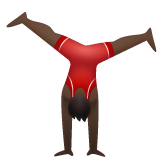 侧手翻的人：深色肤色emoji素材一 160x160像素