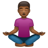 打坐的人：中黑肤色emoji素材一 160x160像素