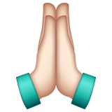 双手合十、祈祷的手：浅肤色emoji素材一 160x160像素