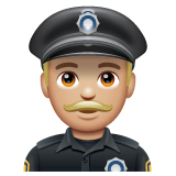 警官：中浅肤色emoji素材一 160x160像素