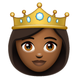公主：中黑肤色emoji素材一 160x160像素