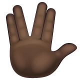 手指分开的手礼：深色肤色emoji素材一 160x160像素