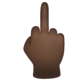 比中指的手：深色肤色emoji素材一 160x160像素