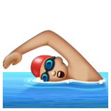 游泳者：中等浅肤色emoji素材一 160x160像素