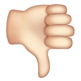 拇指向下：浅肤色emoji素材一 160x160像素