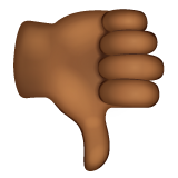 拇指朝下：中黑肤色emoji素材一 160x160像素