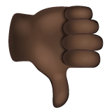 拇指向下：深色肤色emoji素材一 160x160像素