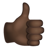 竖起大拇指：深色肤色emoji素材一 160x160像素