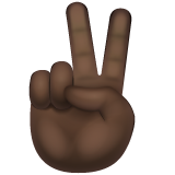 胜利之手：深色肤色emoji素材一 160x160像素