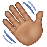 挥手:中等肤色emoji素材一 160x160像素