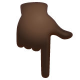 指向下方的手：深色肤色emoji素材一 160x160像素