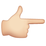 指向右边的手：浅肤色emoji素材一 160x160像素