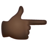 指向右边的手：深色肤色emoji素材一 160x160像素