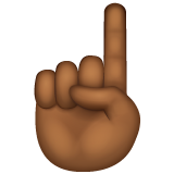 食指向上：中深色肤色emoji素材一 160x160像素