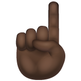 食指向上:深色肤色emoji素材一 160x160像素