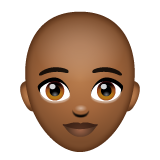 女性：中黑肤色，秃顶emoji素材一 160x160像素