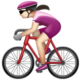 女子自行车：浅肤色emoji素材一 160x160像素