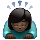女人鞠躬：深色肤色emoji素材一 160x160像素